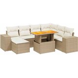 Maison Chic Seti vrtnega pohištva - Vrtna garnitura - Vrtni pohištvo set 8-delna z blazinami bež poli ratan, (21799120) | Shoptok.si