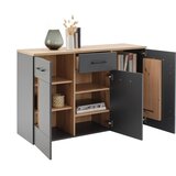 Modern Living Široka Komoda Amare, Antracit, Barva Hrasta | Shoptok.si