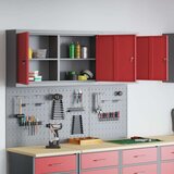  Set zidnog ormarića s alatom i ploče s kukama od crvenog metala 5 komada | shoptok.hr