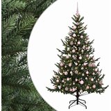 Umjetno božićno drvce s kuglicom 180 cm 300 LED lampica - Zelena 180 cm s LED-ima i ružičastim lopticama | shoptok.hr