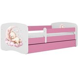 HAPPYKIDS Dječji krevet Dreamy medvjedić na mjesecu 160x80 bez madraca s ladicom Rozičasta | shoptok.hr
