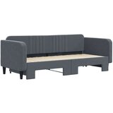 vidaXL Izvlečna dnevna postelja temno siva 90x200 cm žamet | Shoptok.si