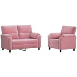  Set sofe 2 pcs Ružičasta Baršun - Ružičasta 1-Sjedalo + 2-Sjedalo (120 cm) | shoptok.hr