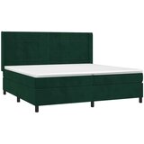  box spring s madracem LED tamnozeleni 200x200 cm baršun | shoptok.hr