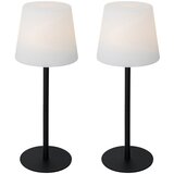QAZQA Set van 2 tafellampen zwart oplaadbaar 40 cm IP54 - Jude Cene