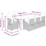  Vrtna garnitura - 9-dijelni vrtni blagovaonski set od poliratana s jastucima bež - Dužina stola 200 cm Oštra noga 8 | shoptok.hr