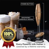 POWERLIX električni penilnik mleka z držalom lesenega videza | Shoptok.si