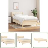 The Living Store Box spring postelja z vzmetnico krem 80x200 cm blago - Box Spring Postelja, (21737227) | Shoptok.si