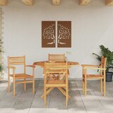 Stolica 4 pcs Smeđa 56 x 55 x 90.5 cm Čvrsto teak drvo | shoptok.hr