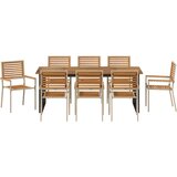  Vrtni set za objed 9 pcs Bež Čvrsto drvo akacije | shoptok.hr