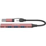 Canyon hub DS-02 4in1 USB-A/C Pink Cene