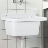  The Living Store Stenski umivalnik bel 50x35x24 cm smola - Umivalnik, (21499715) Cene
