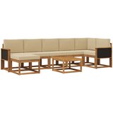  Set vanjskih sofa s jastukom 8 pcs Prirodna i bež Poliester | Eponuda.com