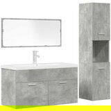 vidaXL 4-dijelni set kupaonskog namještaja siva boja betona drveni | shoptok.hr