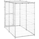 vidaXL Vanjski kavez za pse s krovom pocinčani čelik 110x220x180 cm | shoptok.hr