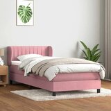 Box spring postelja z vzmetnico roza 80x220 cm žamet, (21792601) | Shoptok.si