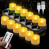 DAPHOMEU 12x polnilne LED čajne svečke z daljincem Cene