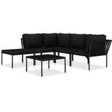  6-dijelna vrtna garnitura s jastucima crna PVC | shoptok.hr