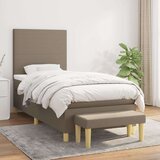  Box spring postelja z vzmetnico taupe 100x200 cm blago Cene
