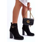 Boto Leather High Heel Boots Black Liani | Shoptok.si
