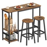 Songmics Set barske mize z 2 barskima stoloma, 40x110x90 cm, rjave barve, (5000302451) Cene