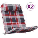  Jastučići za stolice 2 pcs Crveno karo 58 x 77 x 4,5 cm | shoptok.hr