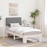 vidaXL posteljni okvir z oblazinjenim vzglavjem svetlo siva | Shoptok.si