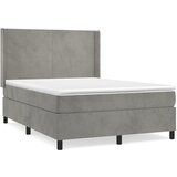 The Living Store Box spring postelja z vzmetnico svetlo siva 140x200 cm žamet - Box Spring Postelja, (21492477) | Shoptok.si