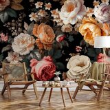  Foto tapeta - Colourful flowers on a black background 490x350 | shoptok.hr