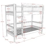 Vipack Dječji krevet od punog hrasta na kat 90x200 cm u prirodnoj boji Forrest – | shoptok.hr
