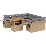 The Living Store Vrtna garnitura 9-delna z blazinami bež poli ratan - Vrtna Sedežna Garniture, (21460862) | Shoptok.si