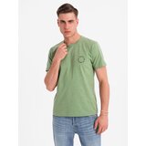 Ombre Men's printed cotton t-shirt with round neckline - green | shoptok.hr