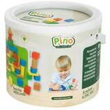 Pino drvena igračka za decu Kocke blokovi, 50 komada