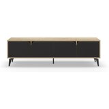 Marckeric Crna/u prirodnoj boji TV komoda u dekoru hrasta 180x51 cm Nola – Cijene