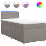 vidaXL Box spring postelja z vzmetnico taupe 100x200 cm blago, (21291277) | Shoptok.si