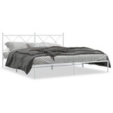  The Living Store Kovinski posteljni okvir z vzglavjem bel 183x213 cm - Posteljni Okvir, (21498287) | Shoptok.si