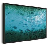  Slika - A shoal of dark fish 120x80 U crnom drvenom okviru | shoptok.hr