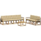  Set vanjskih sofa 8 kom. Bijela i bež Smeđa 59 x 59 x 37 cm | shoptok.hr