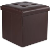 Brandless Zložljiv puf L z gumbi - 38x38x38cm eko usnje rjava x 8, (22056057) | Shoptok.si
