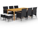 vidaXL 11-dijelni vrtni blagovaonski set crni | shoptok.hr