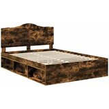  Krevetna konstrukcija s uzglavljem Dimljeni hrast 150 x 200 cm | shoptok.hr