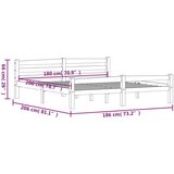  Posteljni okvir temno siv iz trdne borovine 180x200 cm, (20644628) | Shoptok.si