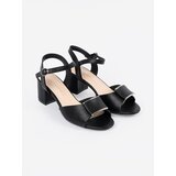 Sergio Leone Women's heeled sandals with an open heel black | Shoptok.si