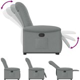  Naslonjač na podizanje od tkanine svjetlosivi | shoptok.hr