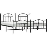  Metalni okvir kreveta uzglavlje i podnožje crni 200x200 cm | shoptok.hr