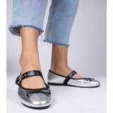 D/CEO marka niezdefiniowana Silver women's ballet flats with bow Mansy Cijene