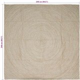  Tepisi za područja Prirodna i bijela 240 x 240 cm Juta | Eponuda.com