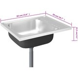 Kuhinjski sudoper s cjedilom srebrni 600 x 500 x 155 mm čelični | shoptok.hr