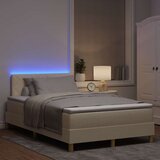 vidaXL Box Spring Postelja z vzmetnico & LED Krem 120x190 cm Tkanina, (22080934) | Shoptok.si