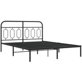  The Living Store Kovinski posteljni okvir z vzglavjem črn 140x200 cm - Posteljni Okvir, (21497437) | Shoptok.si